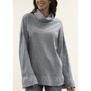 NWT Caite Embroidered Love Top Turtle Neck Sweater Size S Athleta